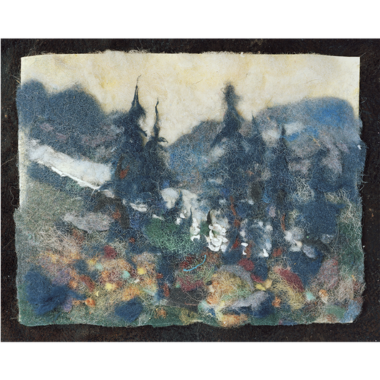 "Missy Barlow’s Dryer Lint Landscape,  Lower Hoh River, Washington"