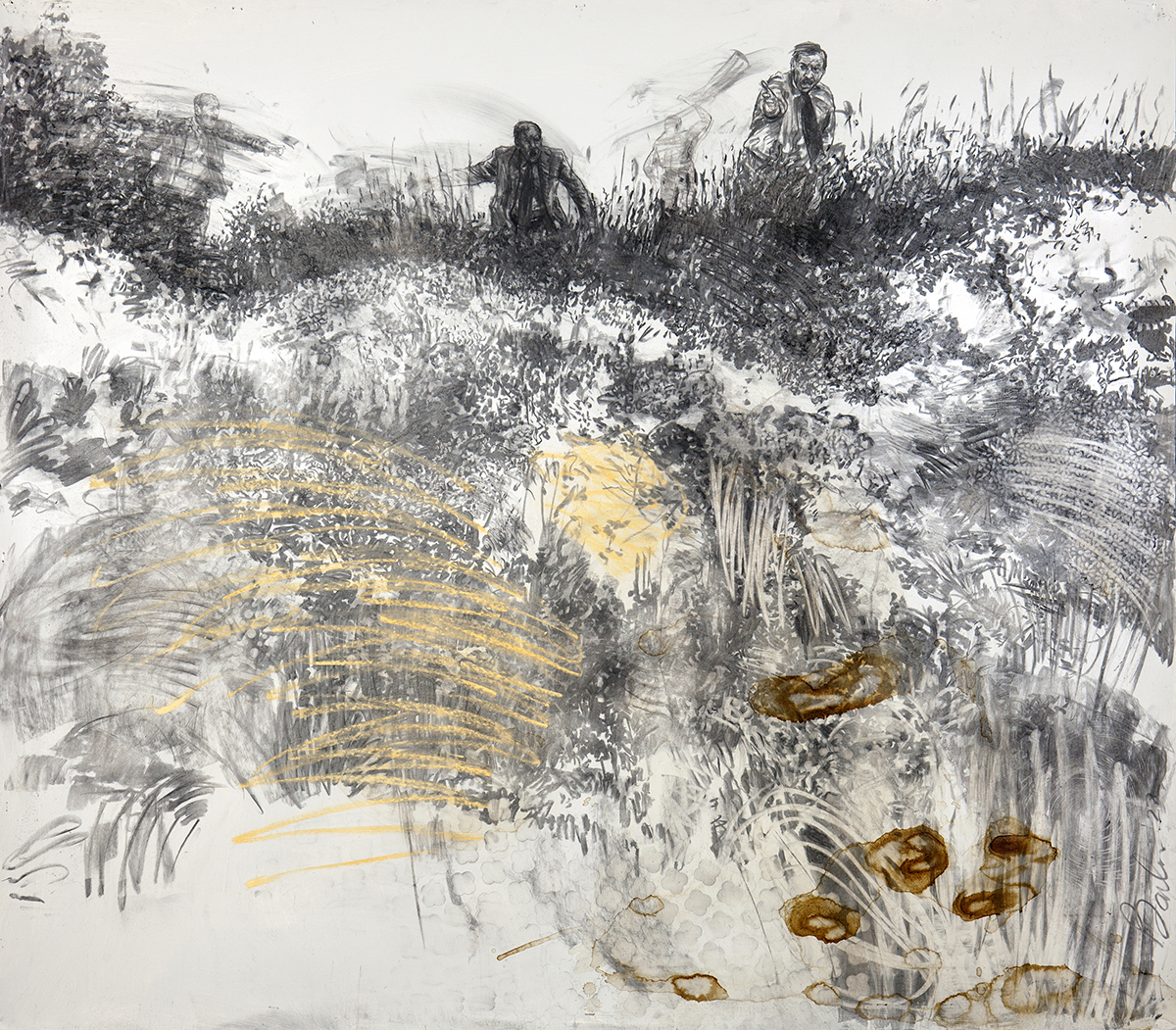 THE RAVINE • 2022• Charcoal, Pastel and Coffee on Paper • 52½ × 60 inches_web